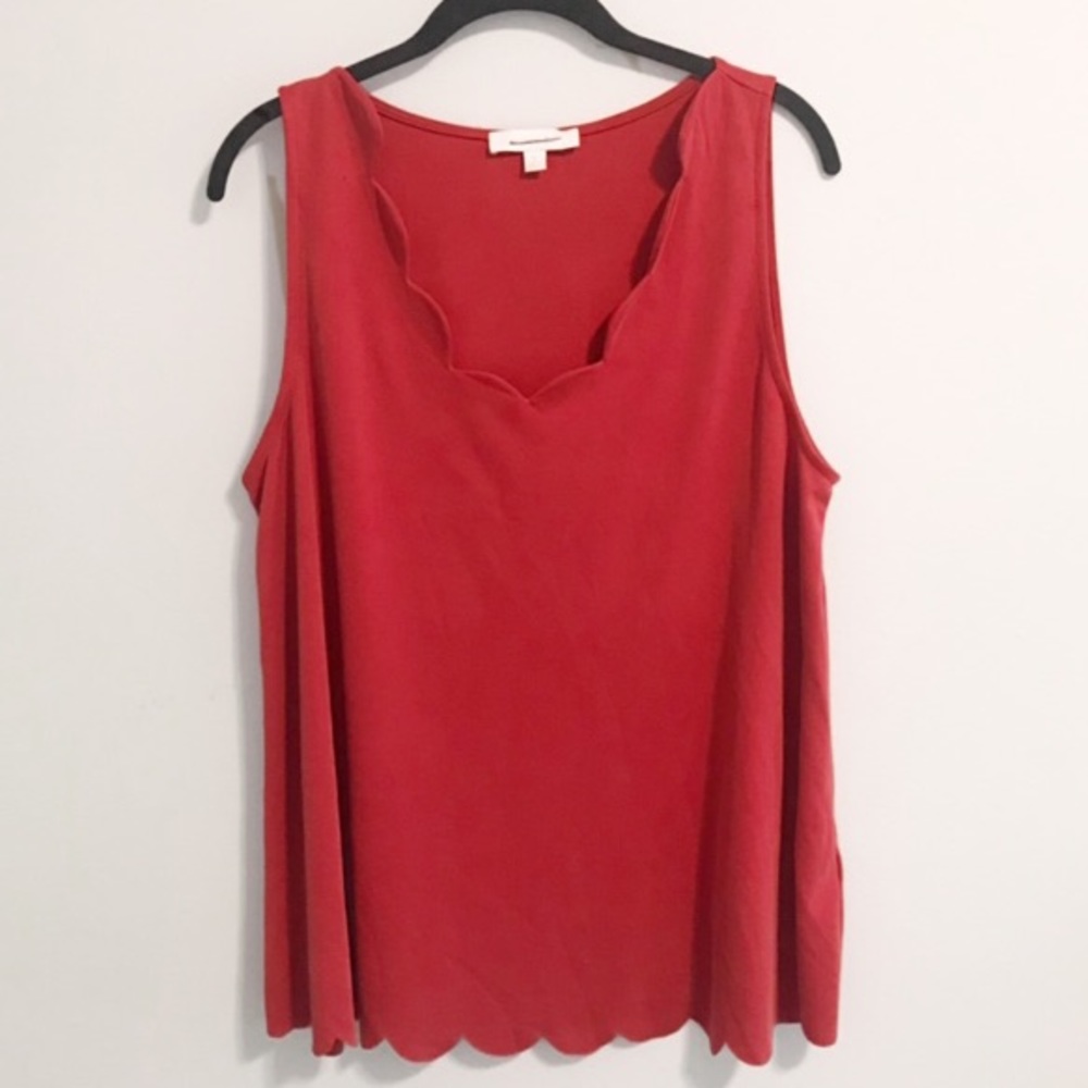 Anthropologie Eri + Ali Scallop Sleeveless Blouse